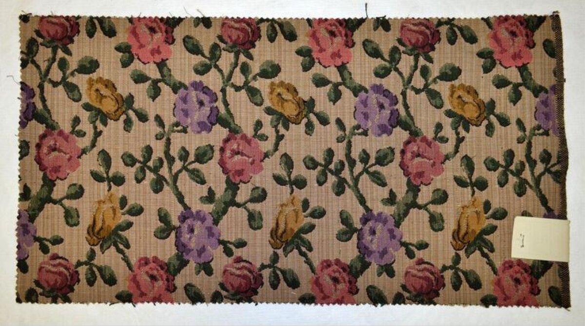 Rose Pattern Woven Fabric Sample