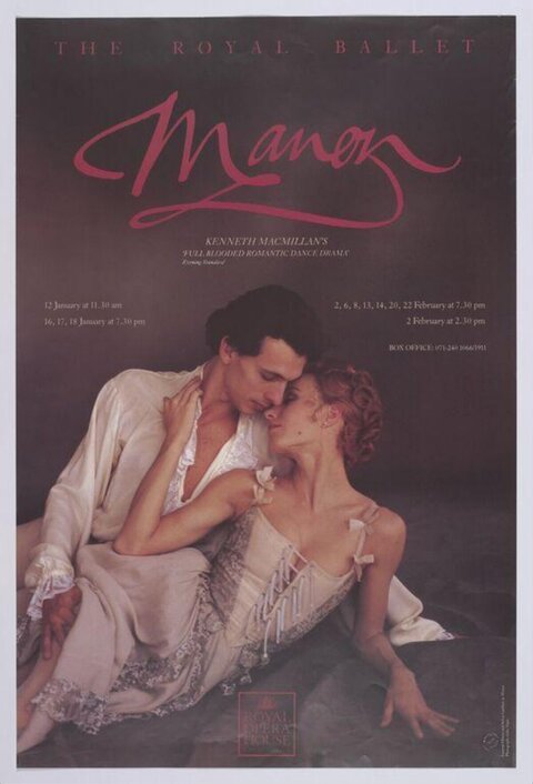 Royal Ballet Manon Performance Poster