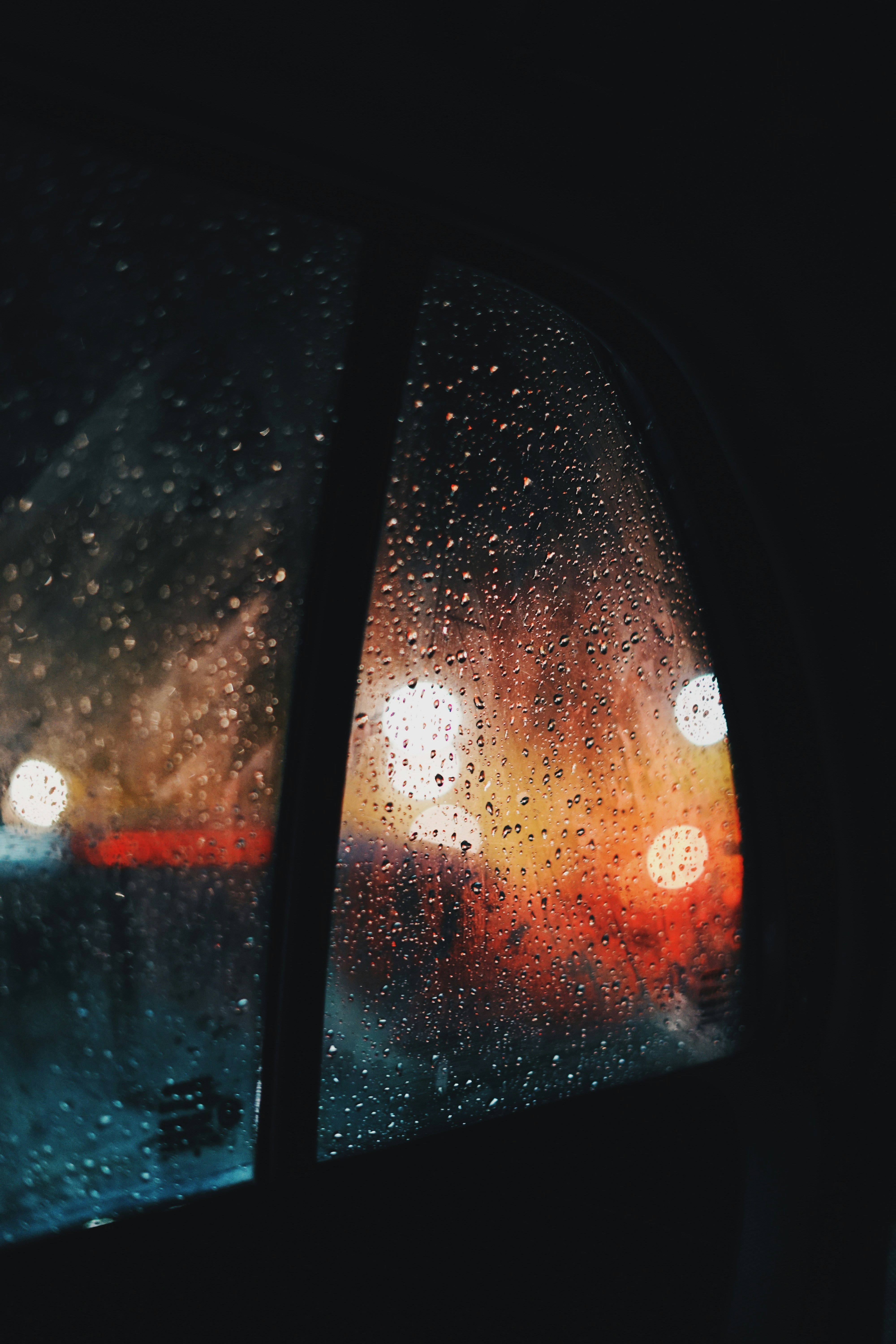 Rainy Night View From Car Window