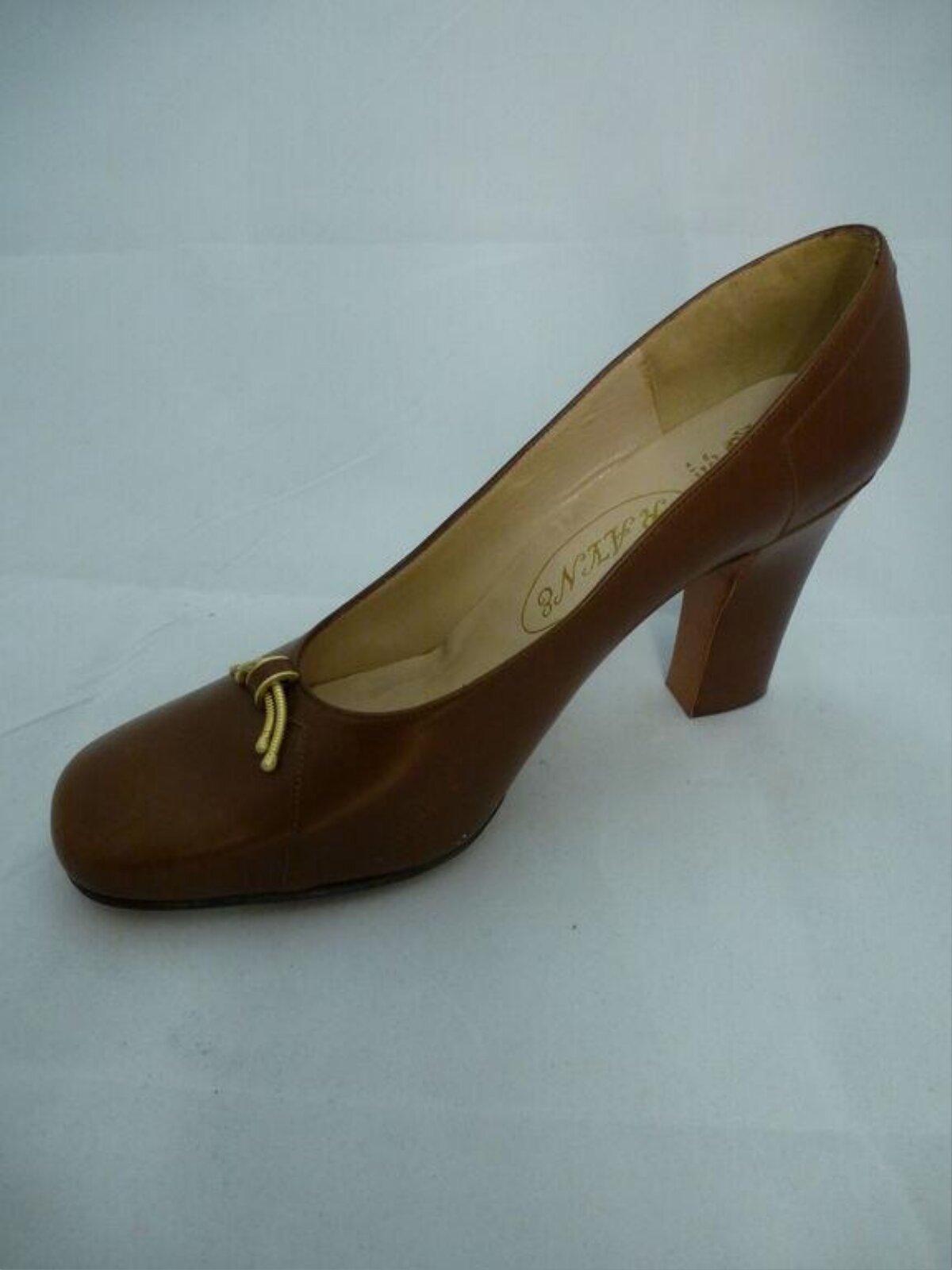 Brown Leather High Heel Pump