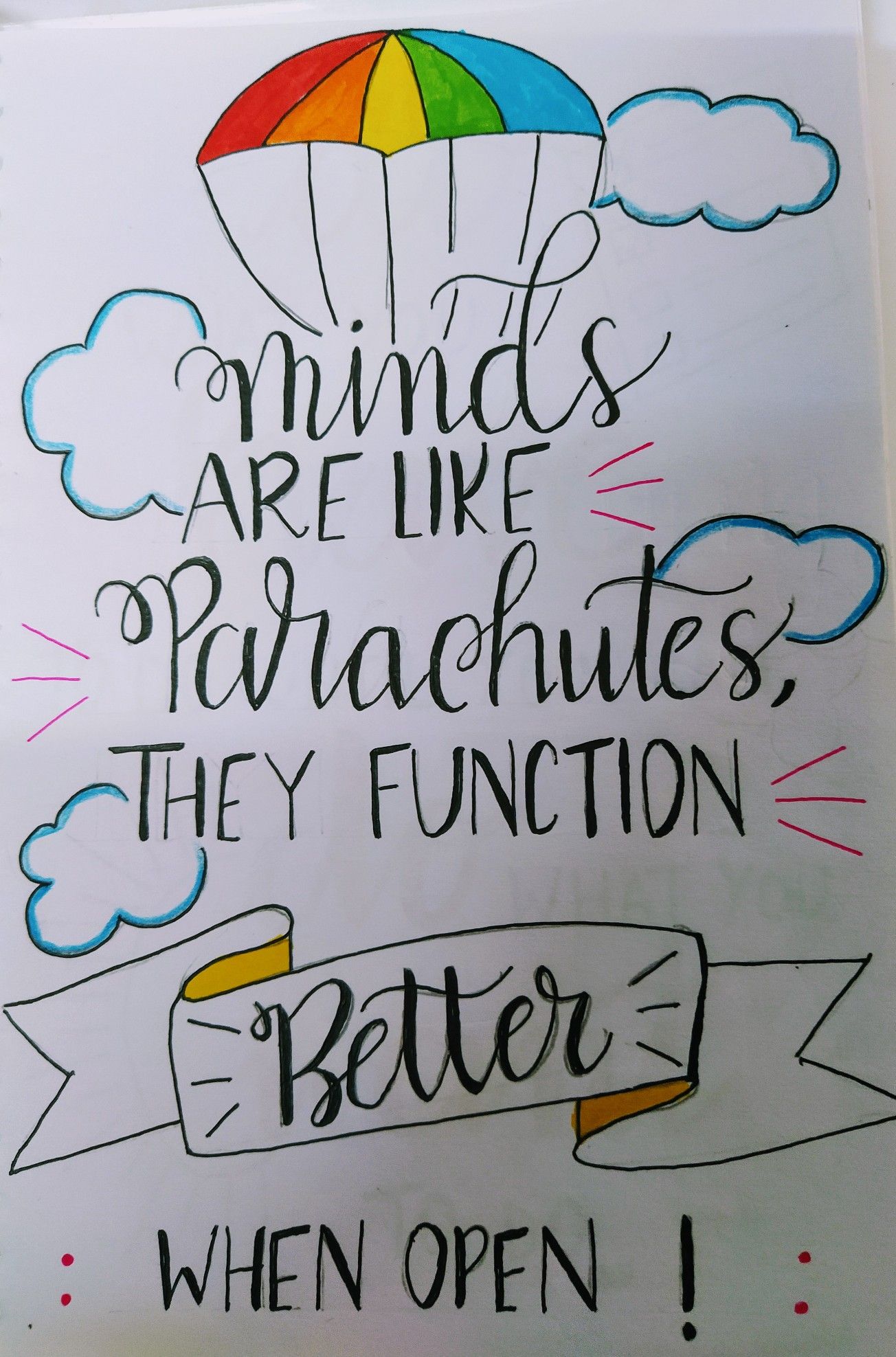 Minds Like Parachutes Motivational Quote