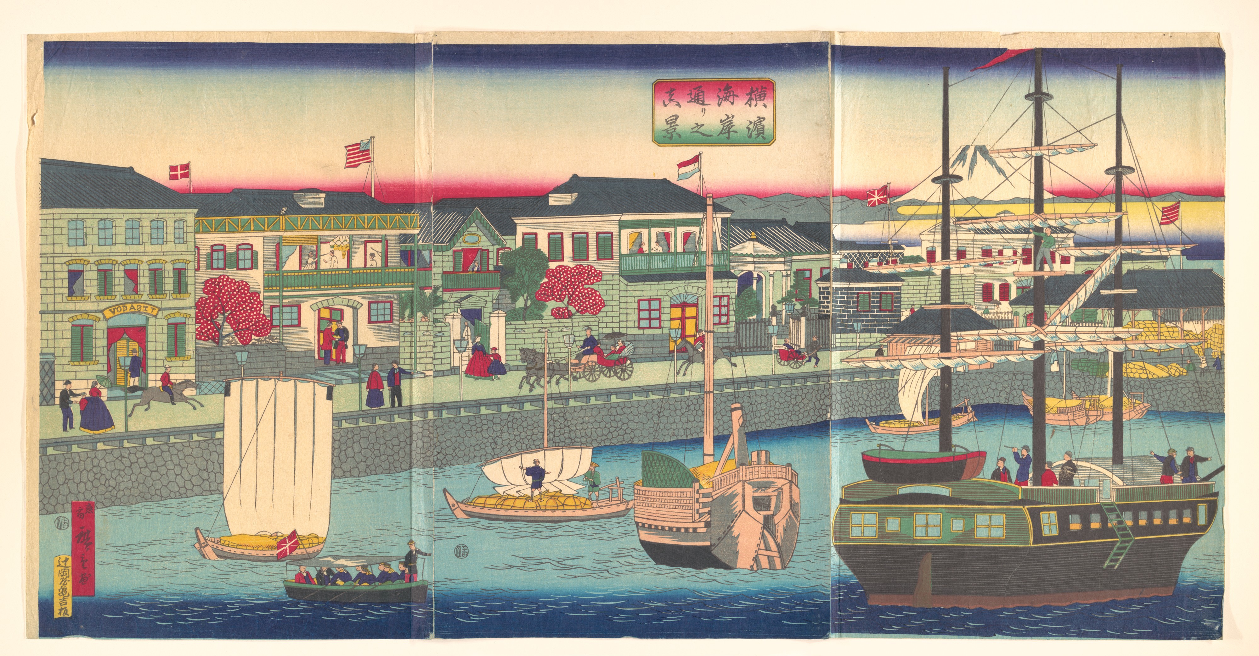 Yokohama Coast View Ukiyo-e
