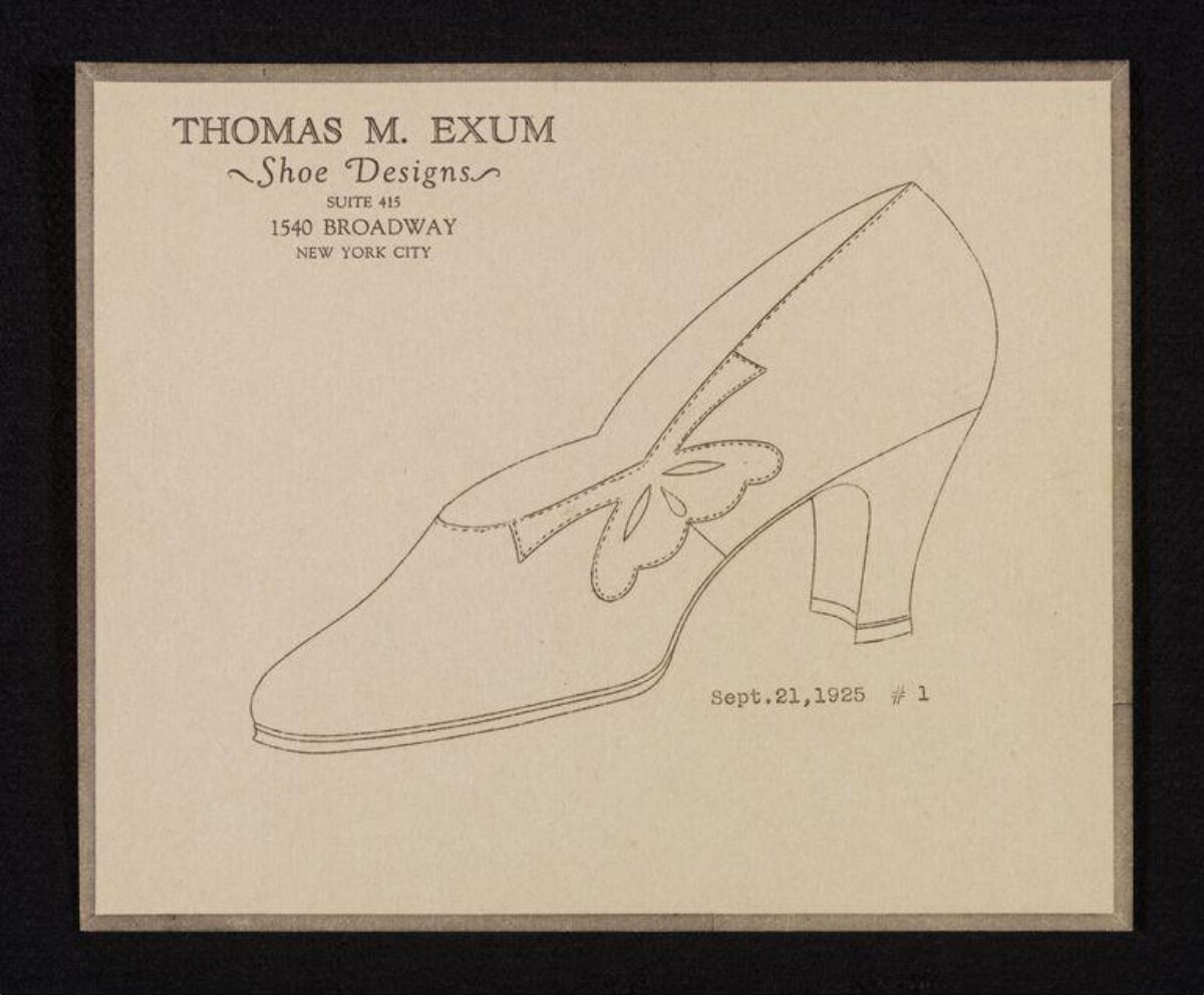 1925 High Heel Shoe Design Sketch