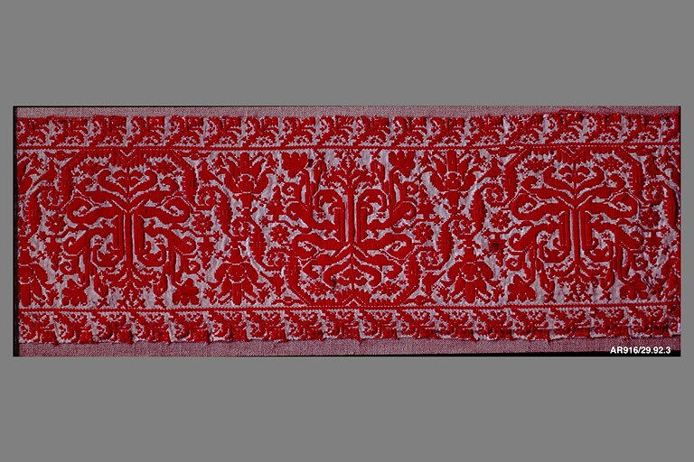 Red Traditional Floral Embroidery Border