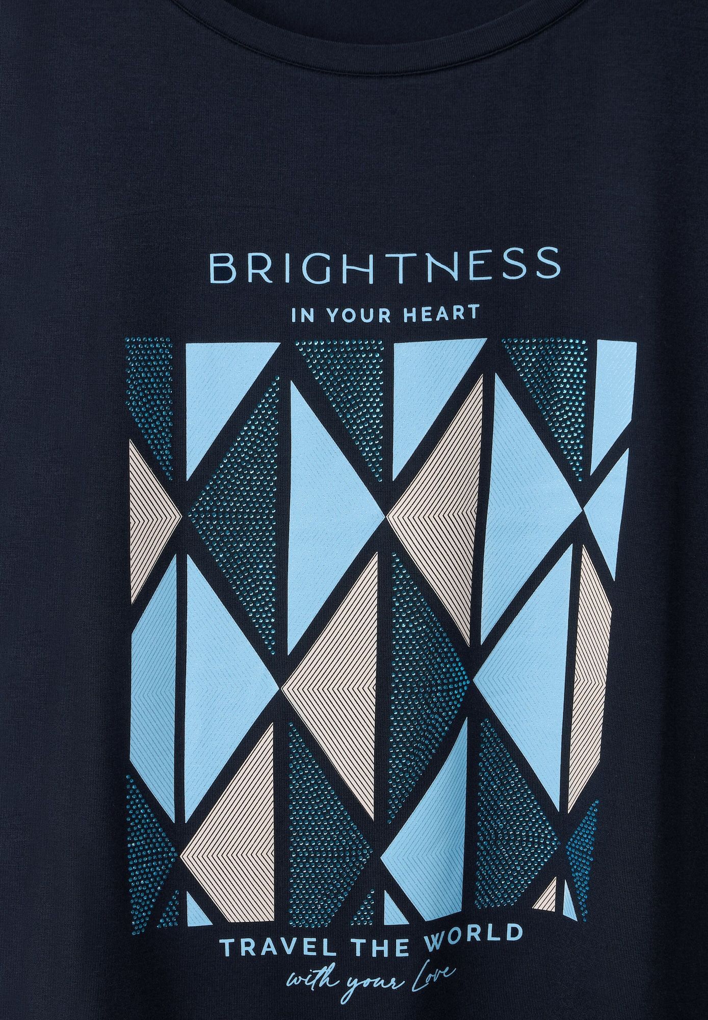 Geometric Graphic Print on Dark T-Shirt