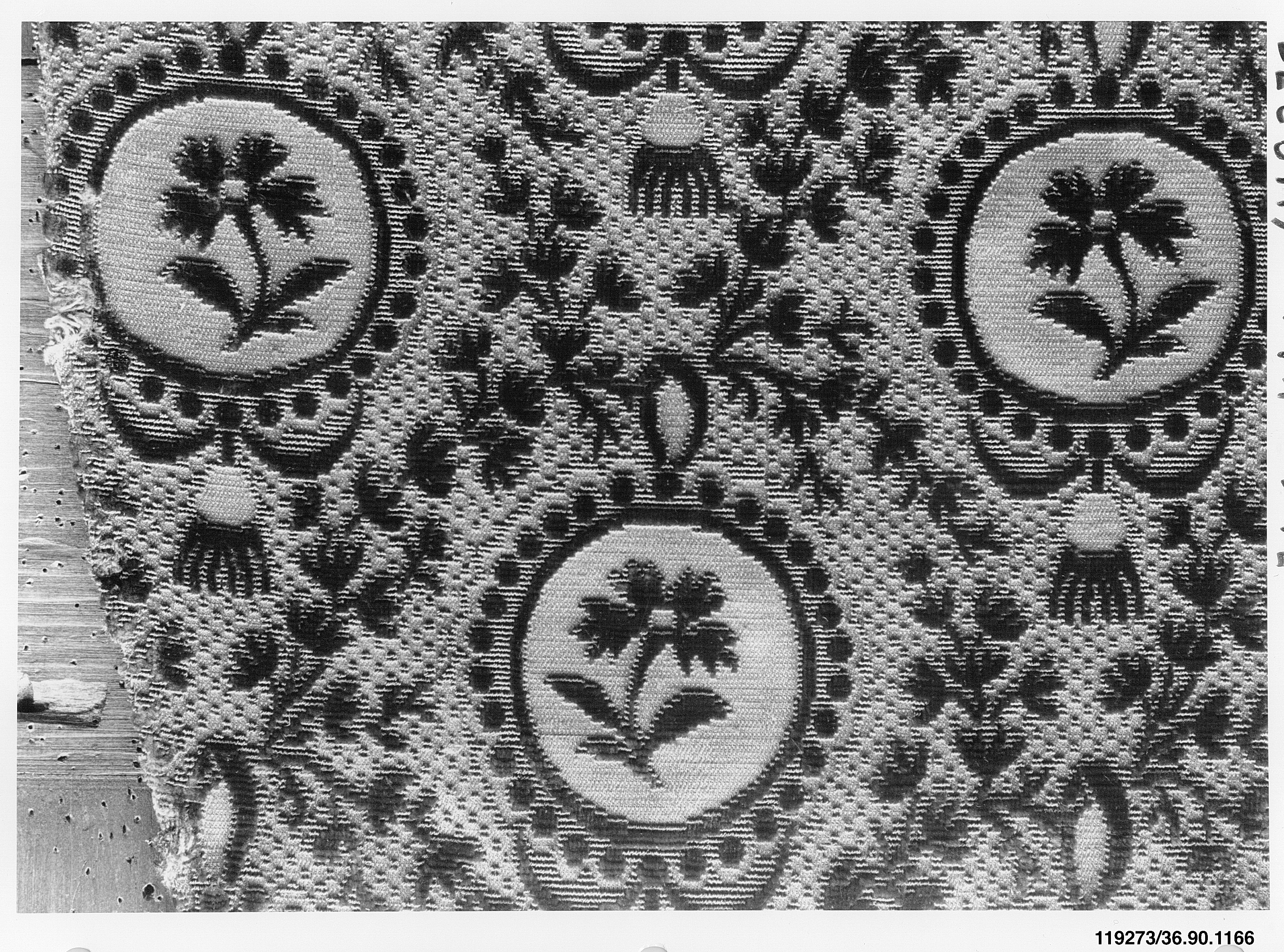 Antique Woven Floral Textile Fragment