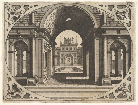 Classical Architectural Perspective Engraving