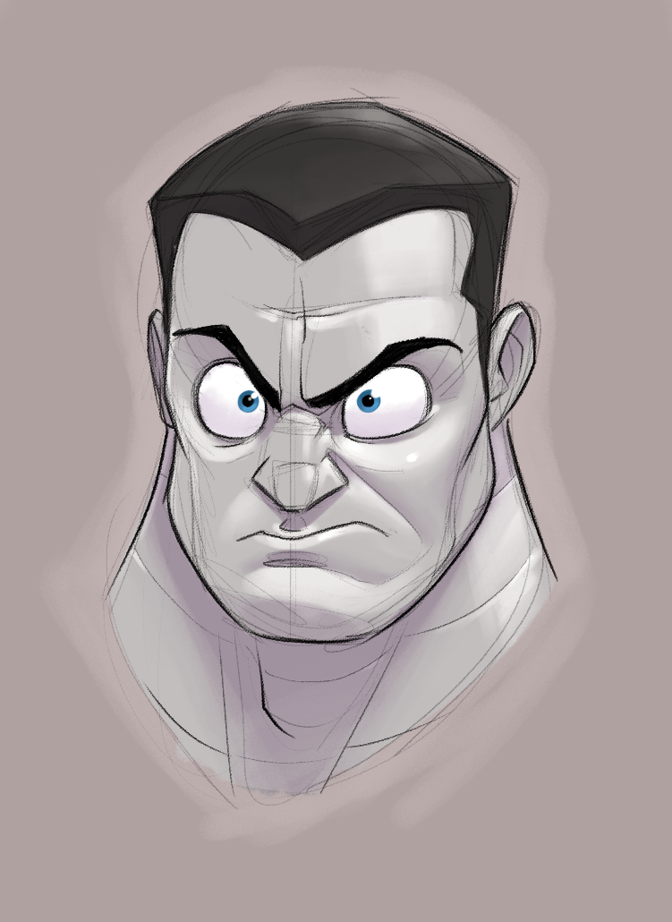 Sketched Angry Male Character Portrait
