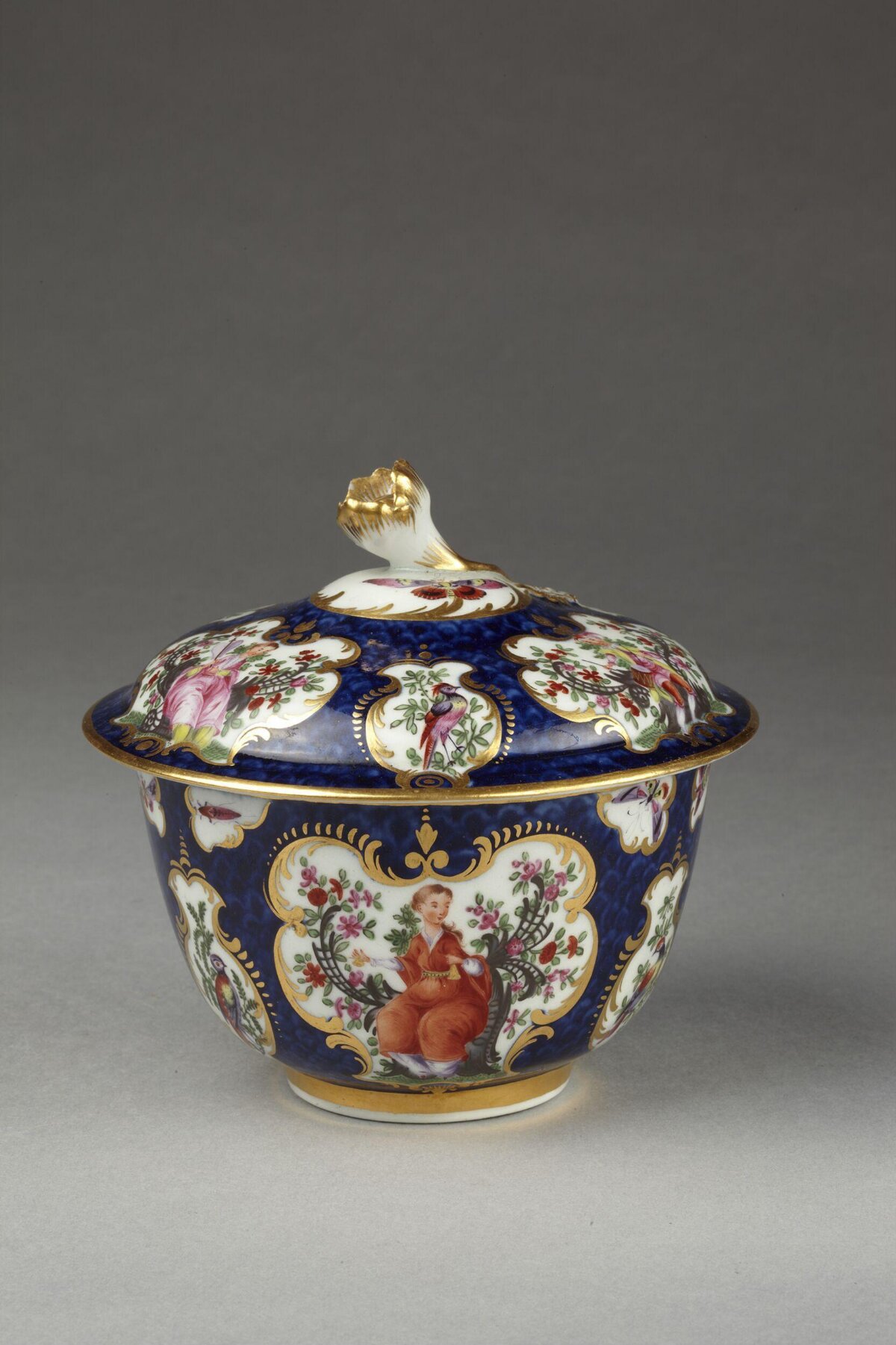 Painted Porcelain Lidded Bowl
