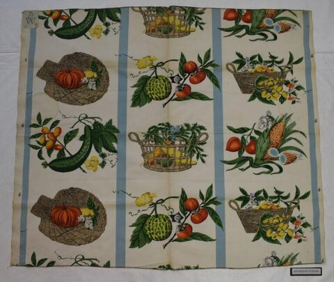 Vintage Fruit Vegetable Print Fabric