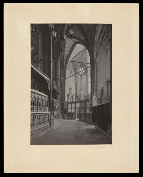 Vintage Gothic Cathedral Interior Photograph
