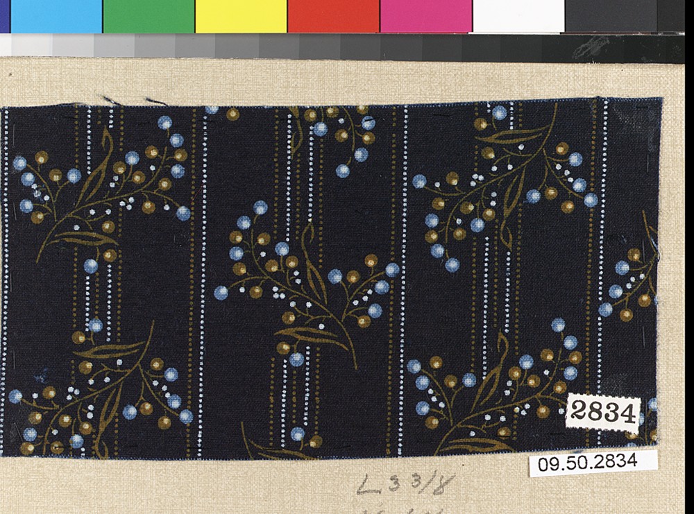 Black Floral Striped Textile Sample