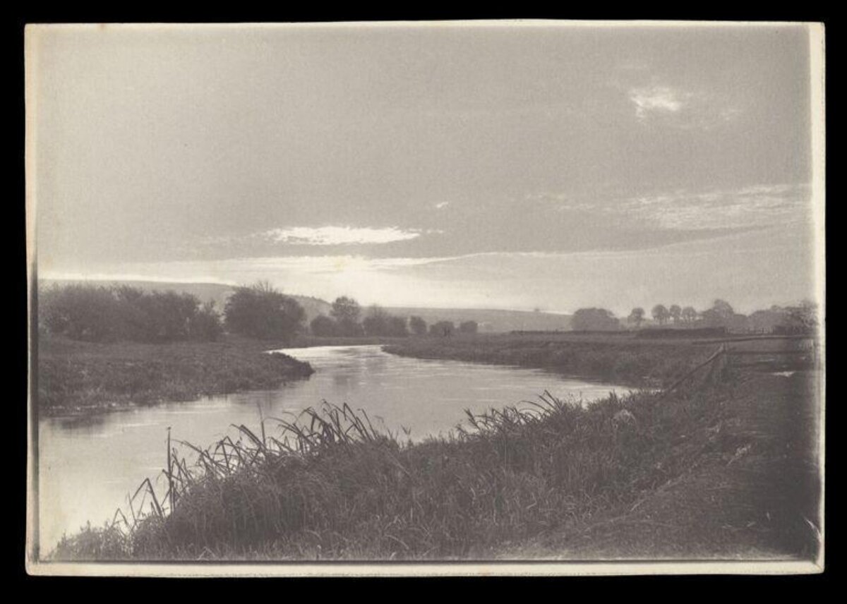 Monochrome River Landscape
