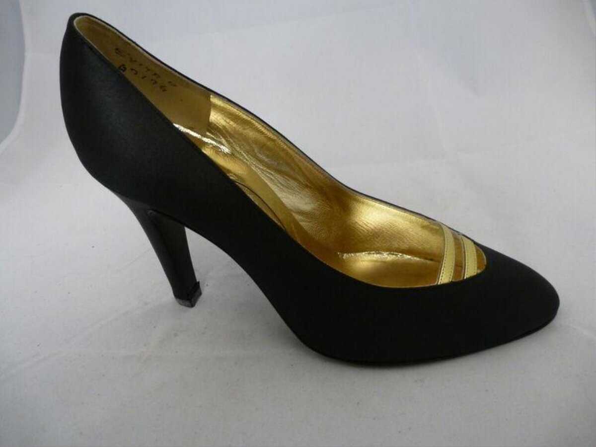 Black Gold High Heel Pump
