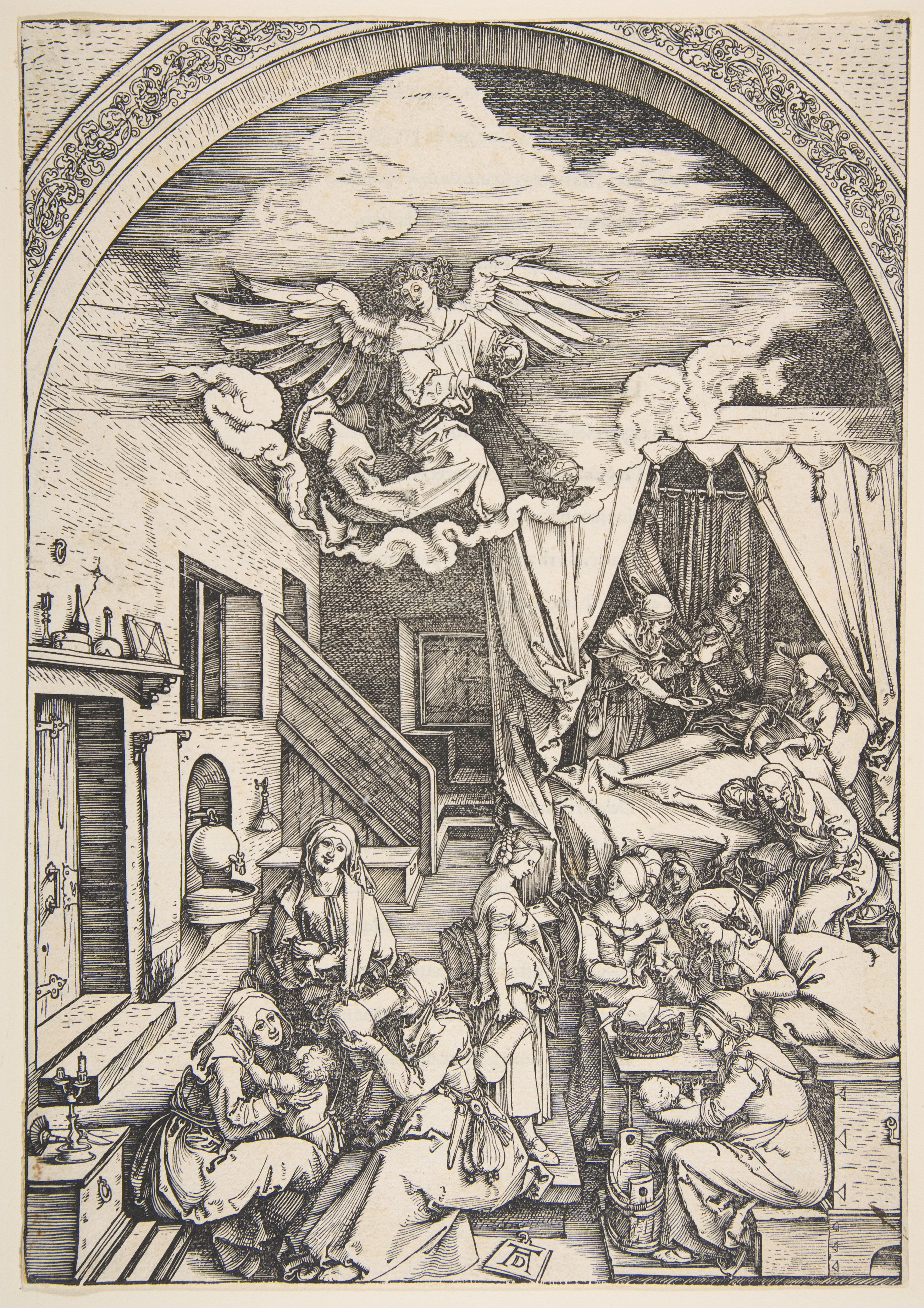 Biblical Birth Scene Woodcut by Dürer