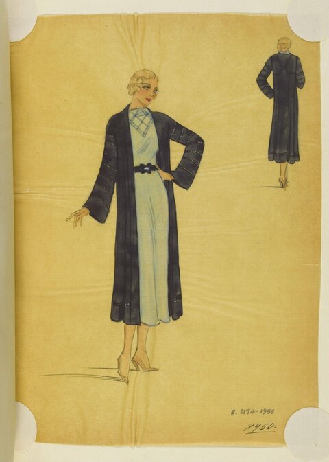 Vintage Women's Fashion Design Sketch