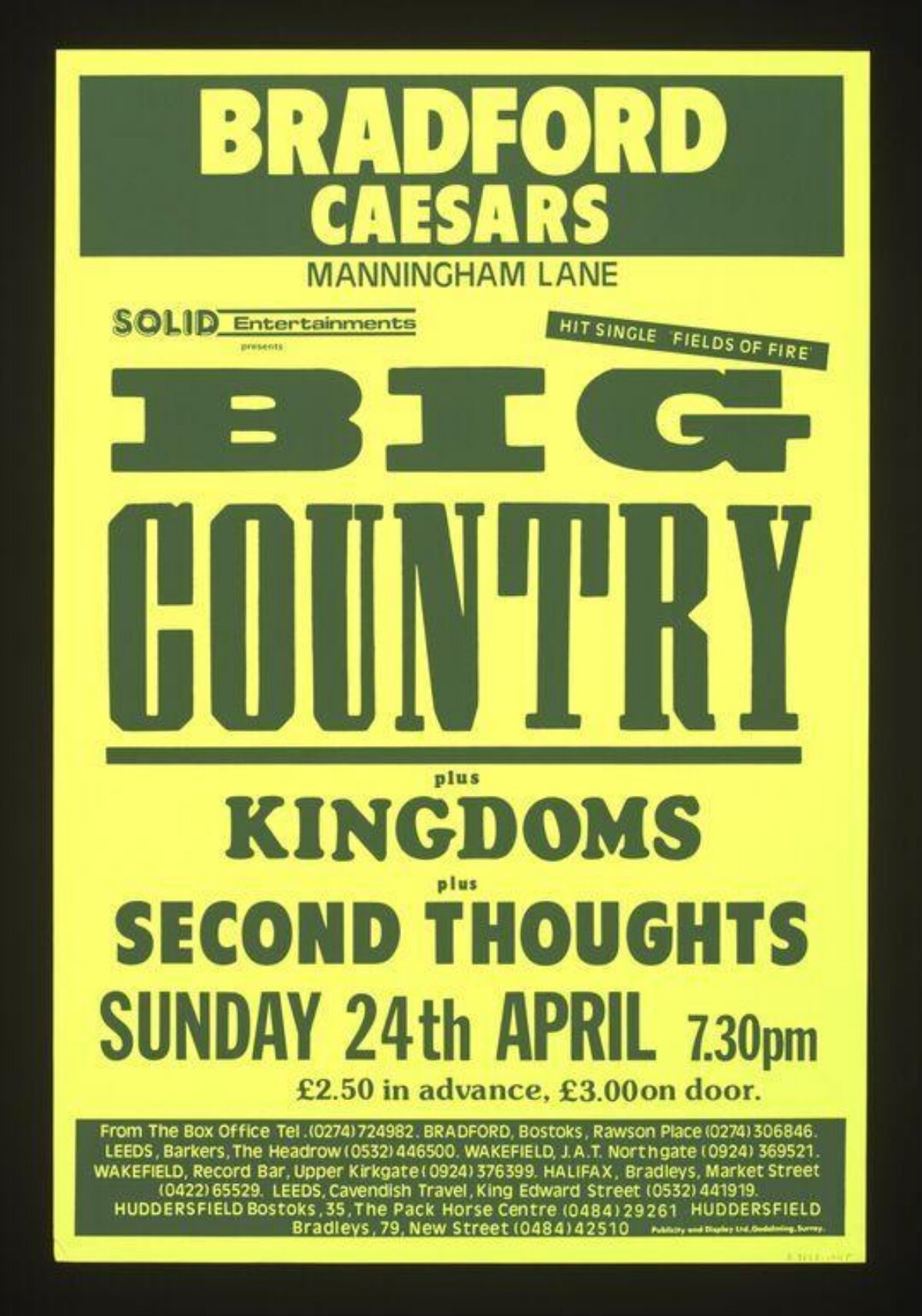 Big Country Concert Gig Poster