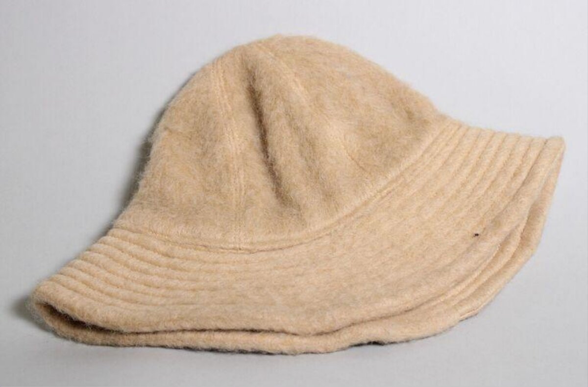 Beige Fuzzy Bucket Hat