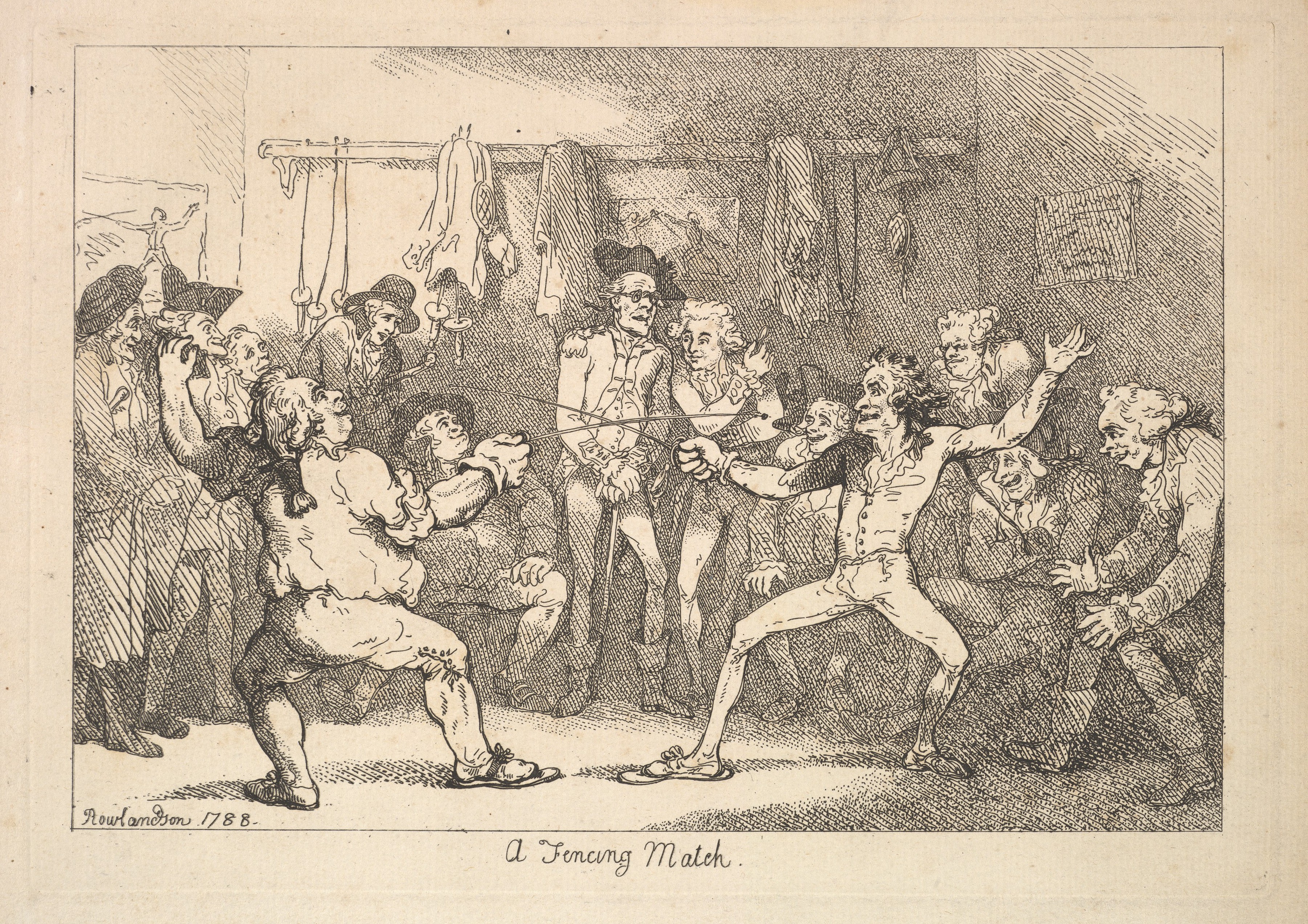 A Fencing Match 1788 Etching