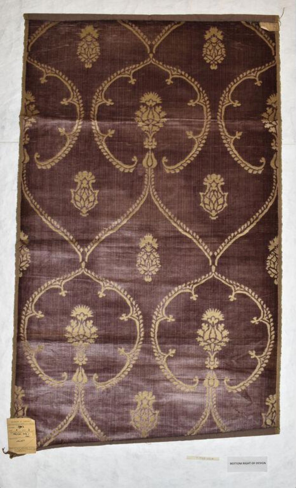 Antique Damask Pattern Velvet Textile Sample