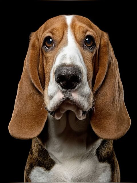 Basset Hound Studio Portrait