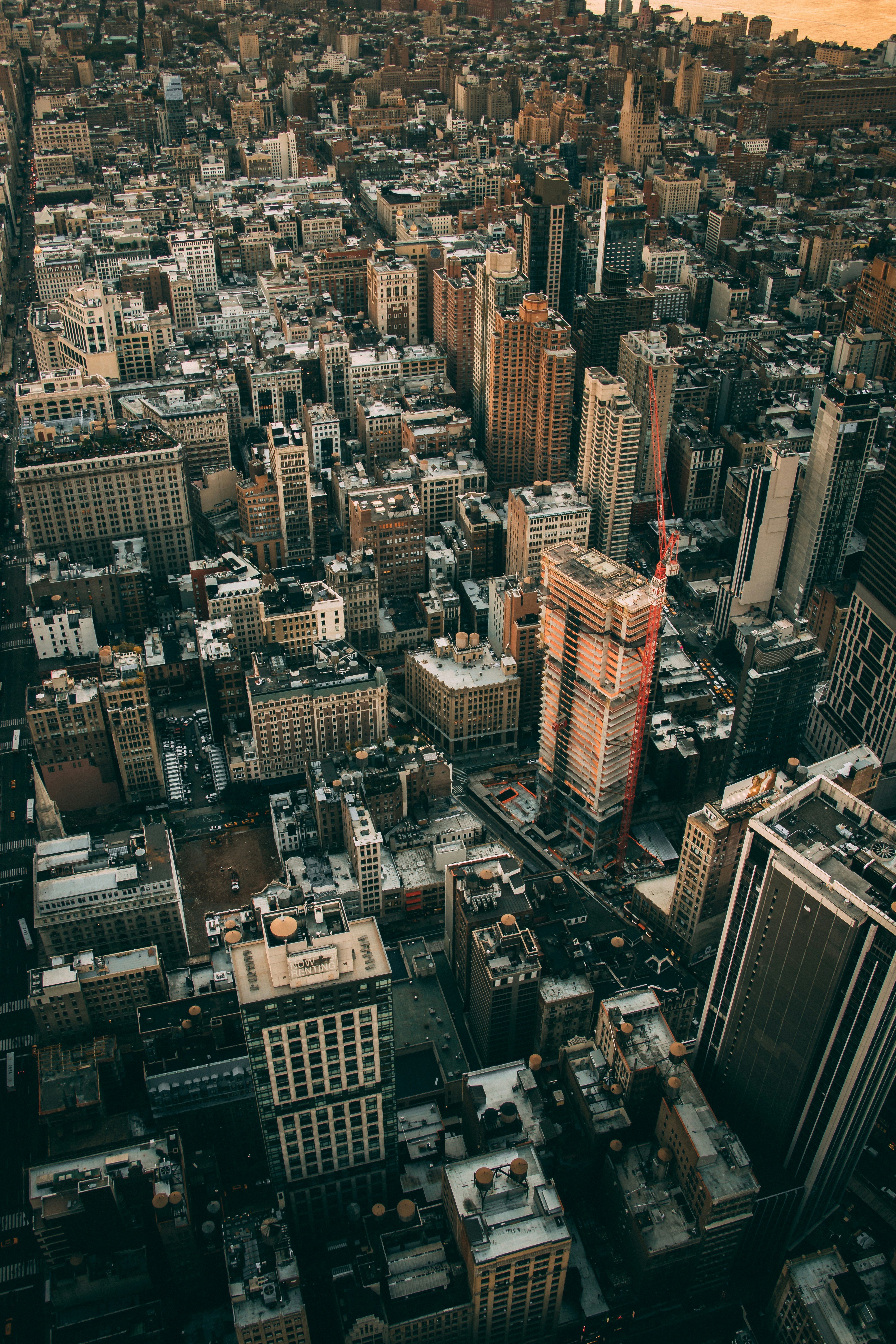 Aerial View of New York City Downtown
