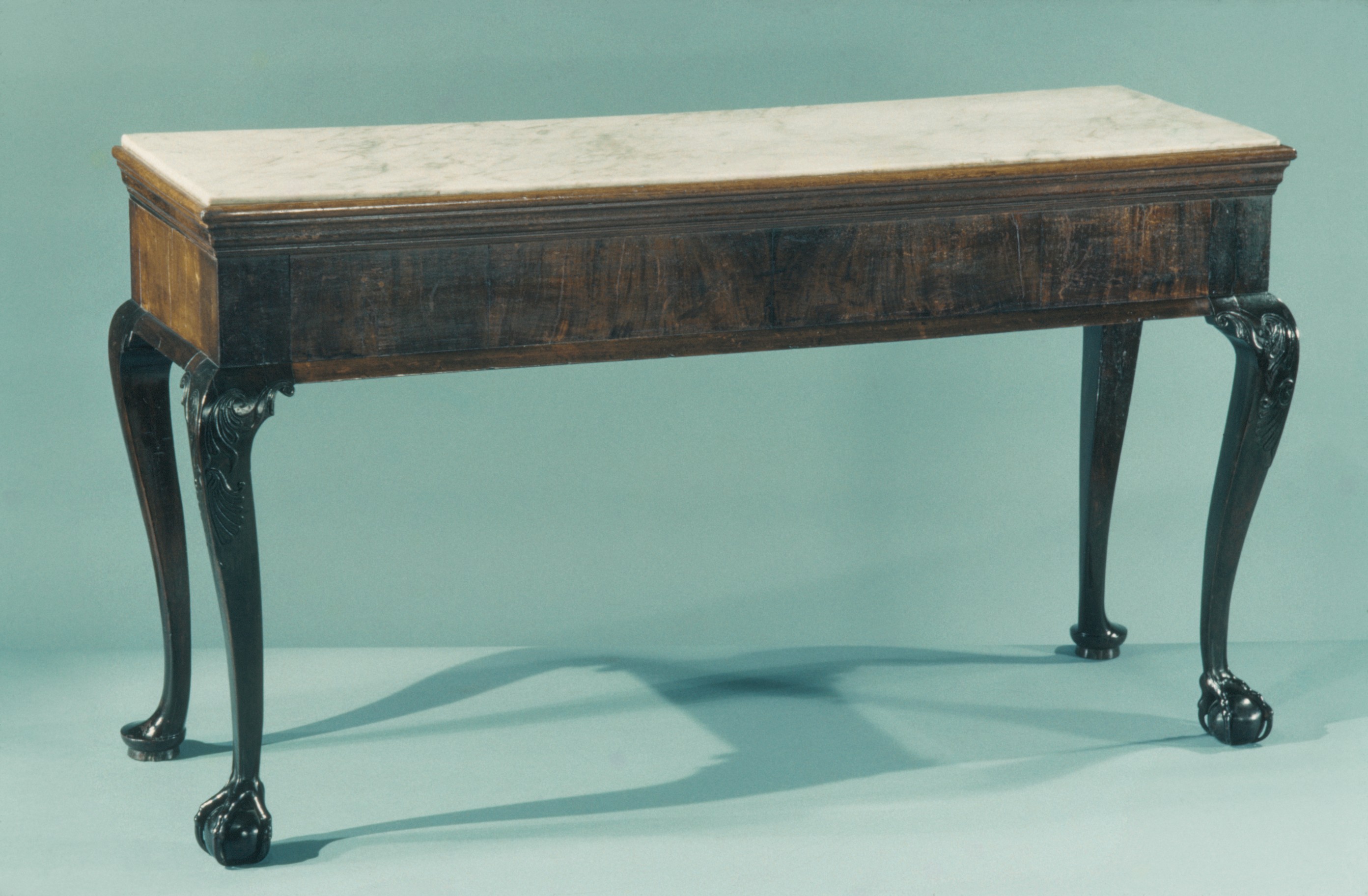 Antique Marble Top Console Table