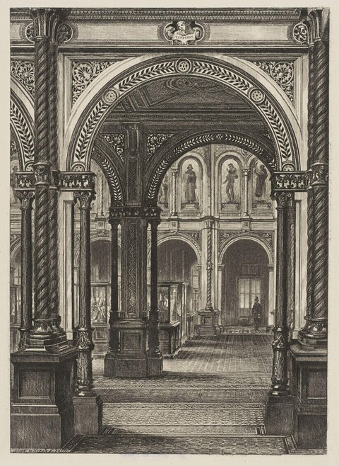 Ornate Museum Interior Engraving