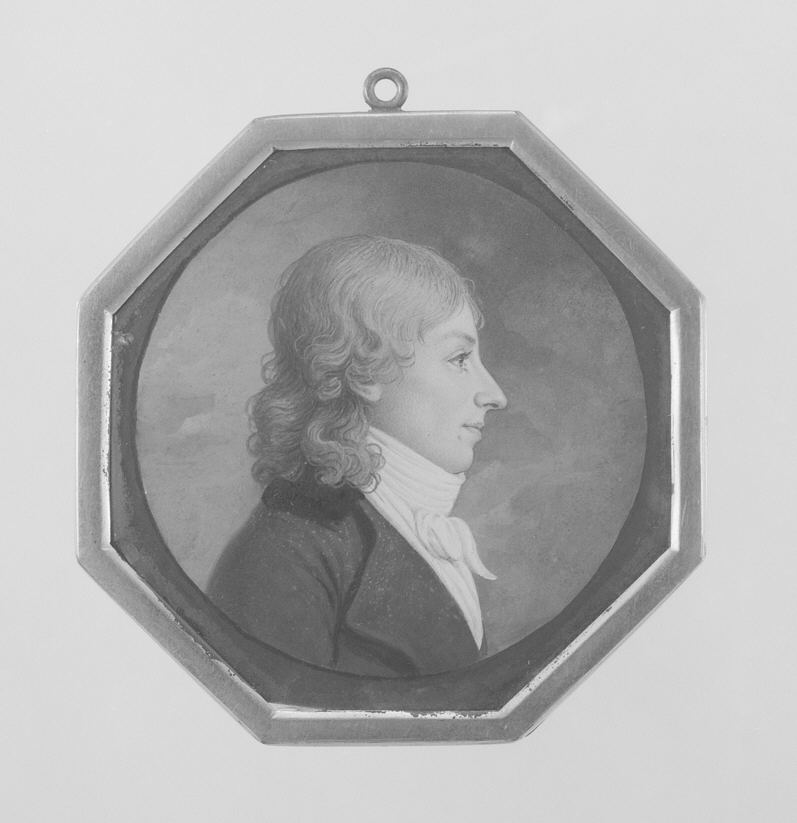 Octagonal Framed Profile Portrait of a Man