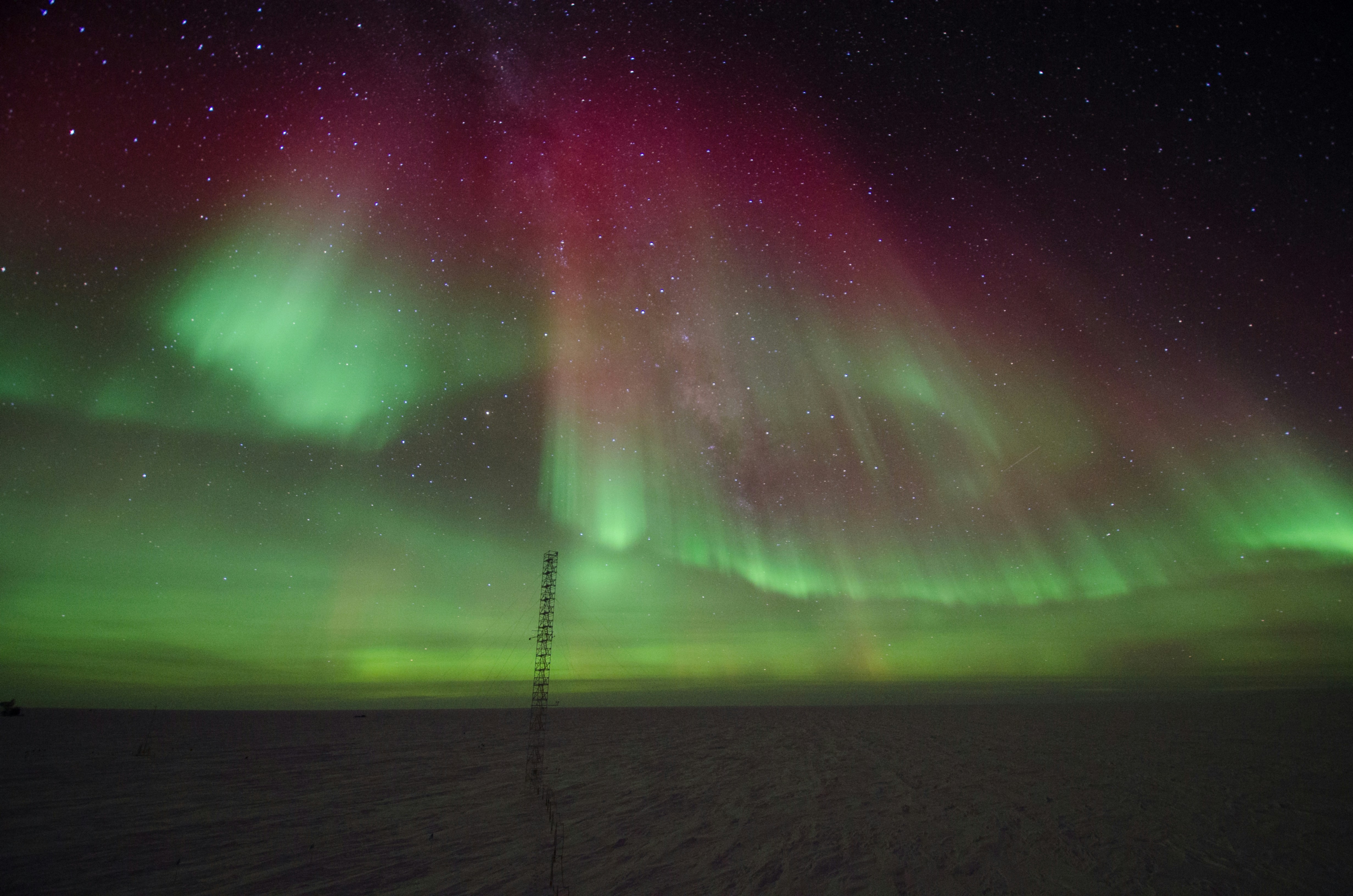 Aurora over Polar Snowfield