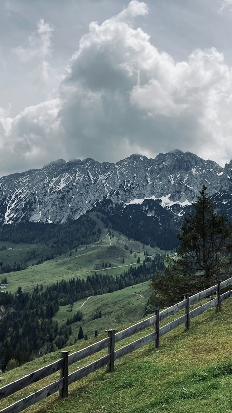 Snow-Dusted Alpine Mountain Landscape