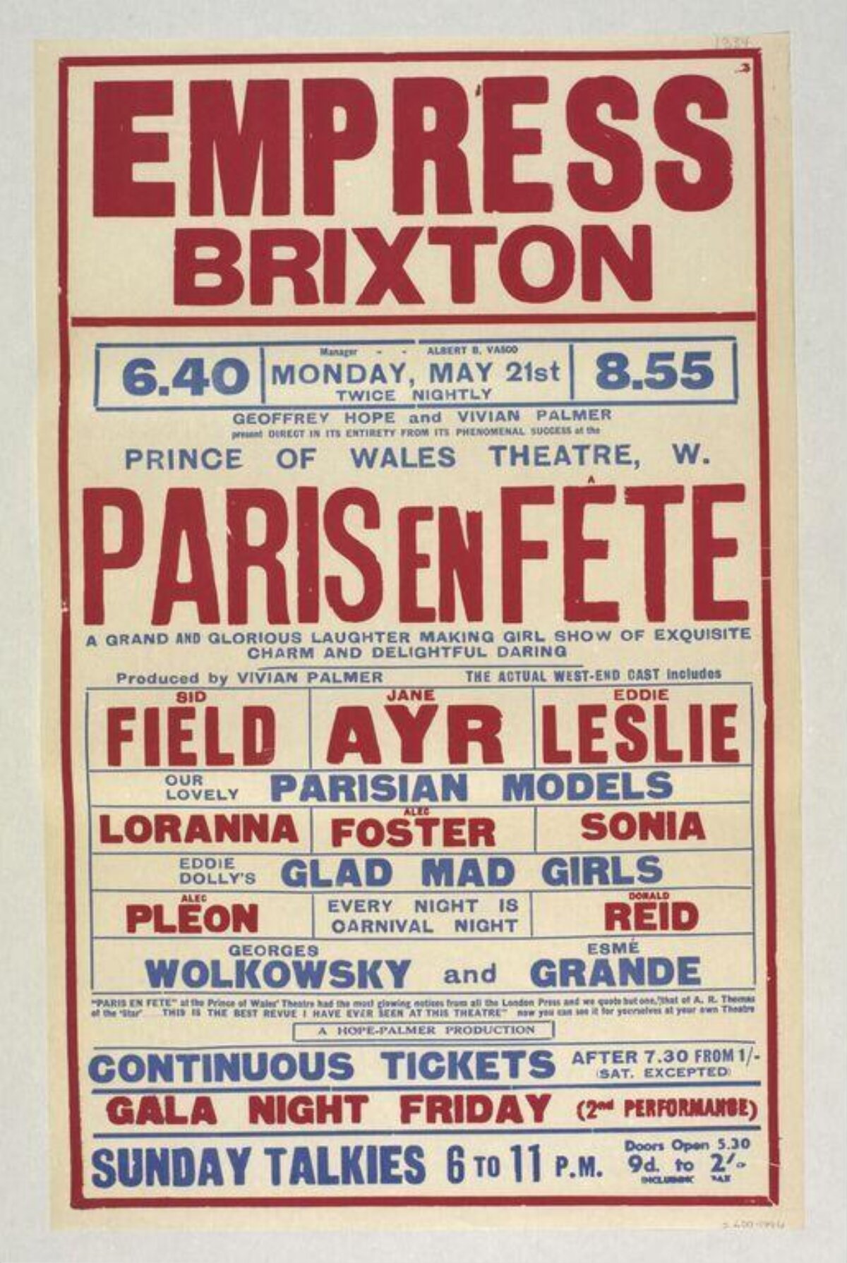 Vintage Paris En Fete Theatre Poster