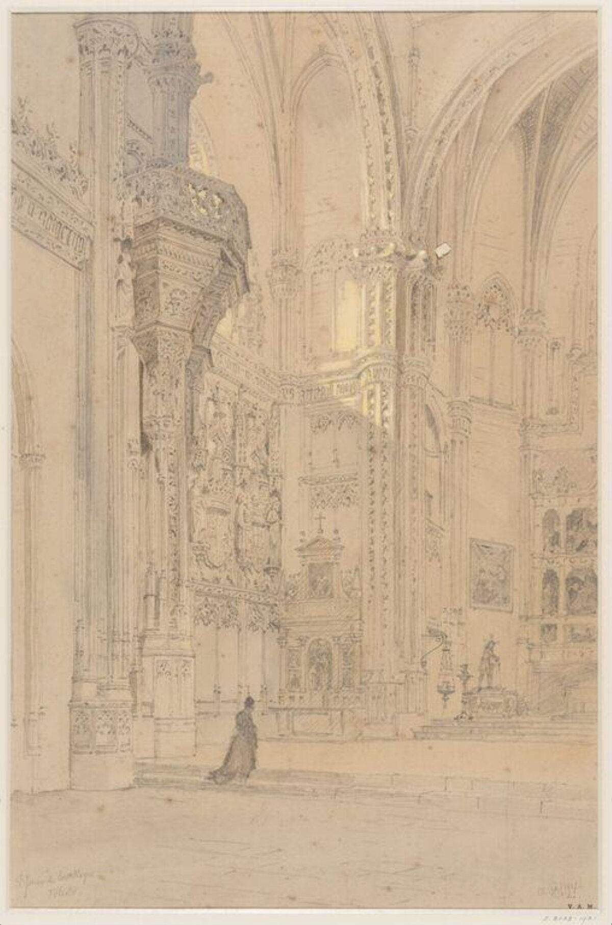 Cathedral Interior Pencil Sketch