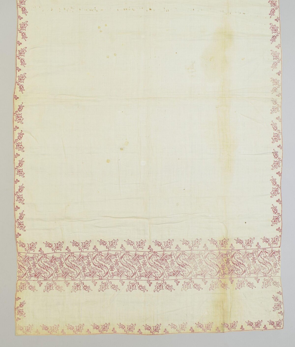 Antique Red Embroidered Textile