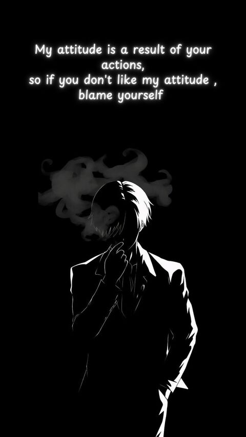Attitude Quote with Anime Male Silhouette