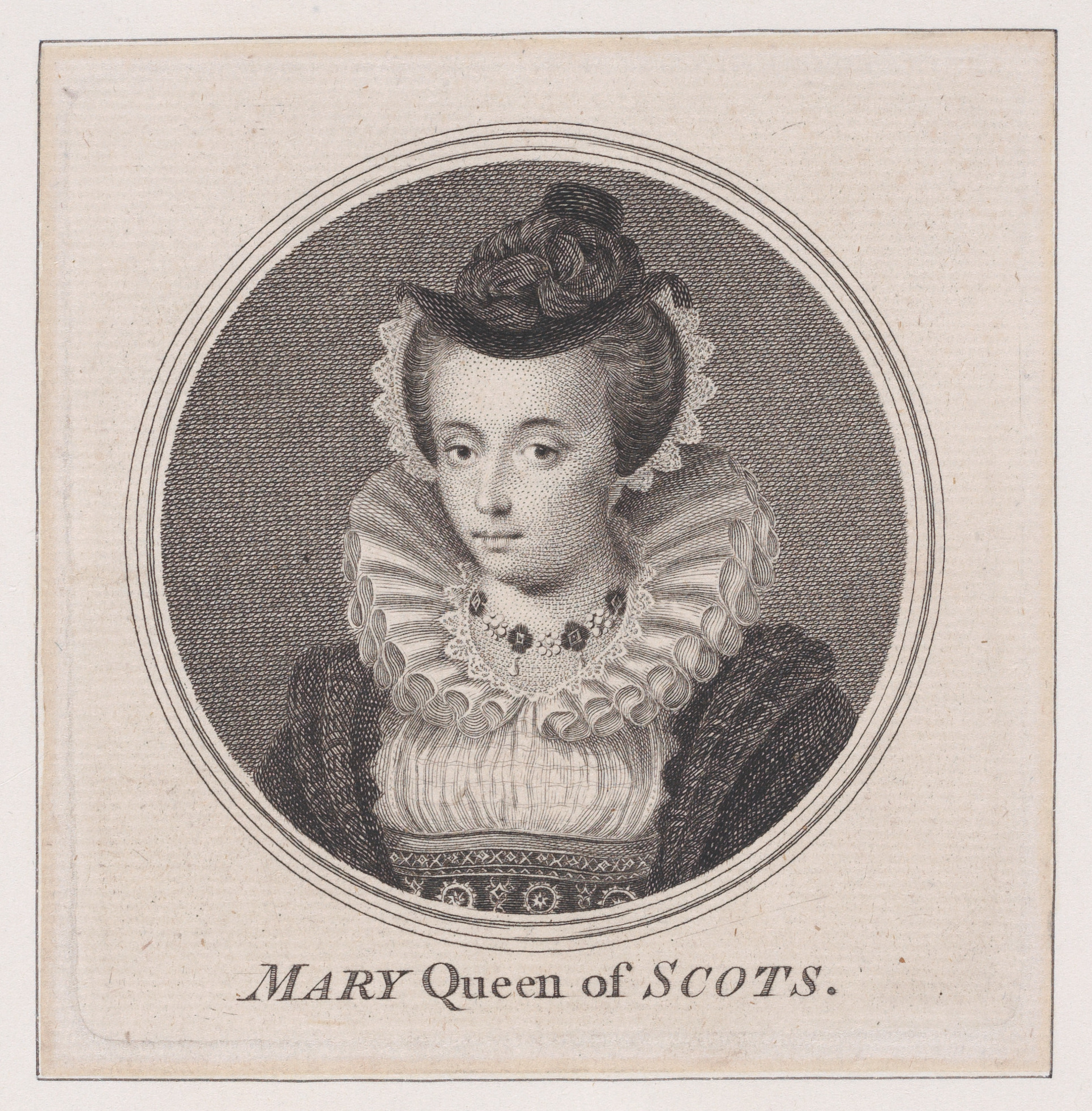 Engraving Portrait of Mary Queen of Scots