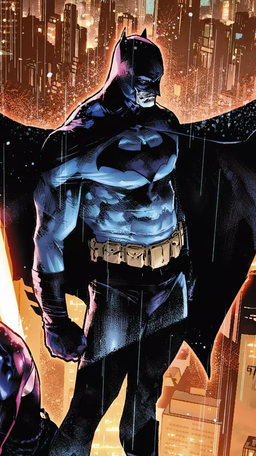 Batman in Rainy Gotham City