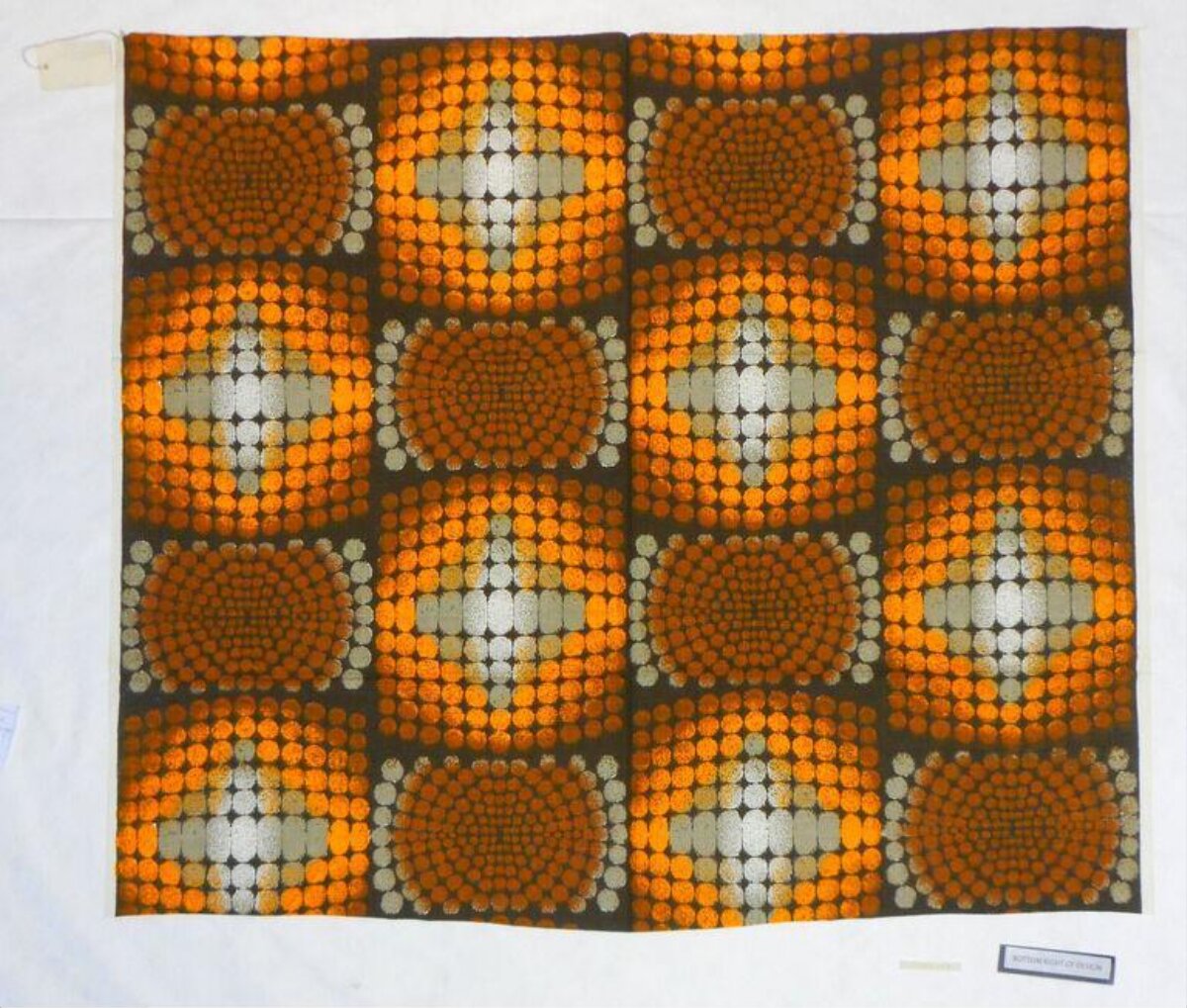 Orange Geometric Dotted Textile Pattern