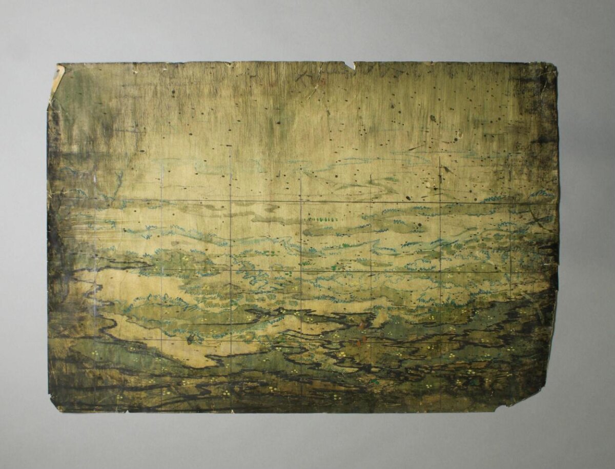 Aged Hand-painted Topographic Map