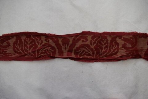 Red Leaf Patterned Fabric Strip