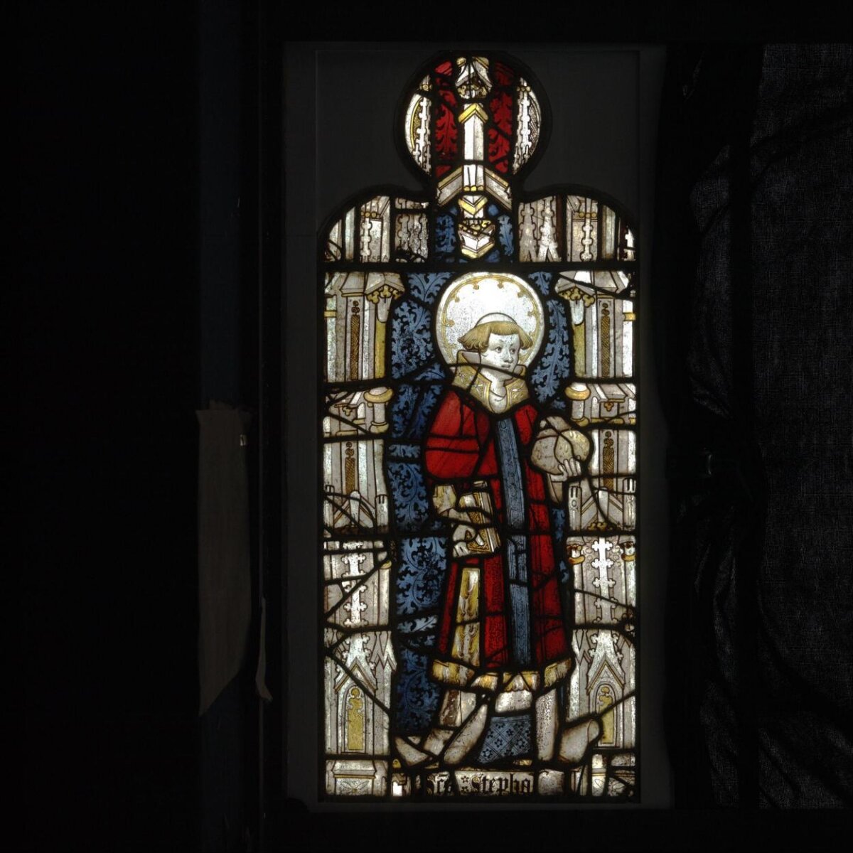 Medieval Stained Glass of Saint Stephen