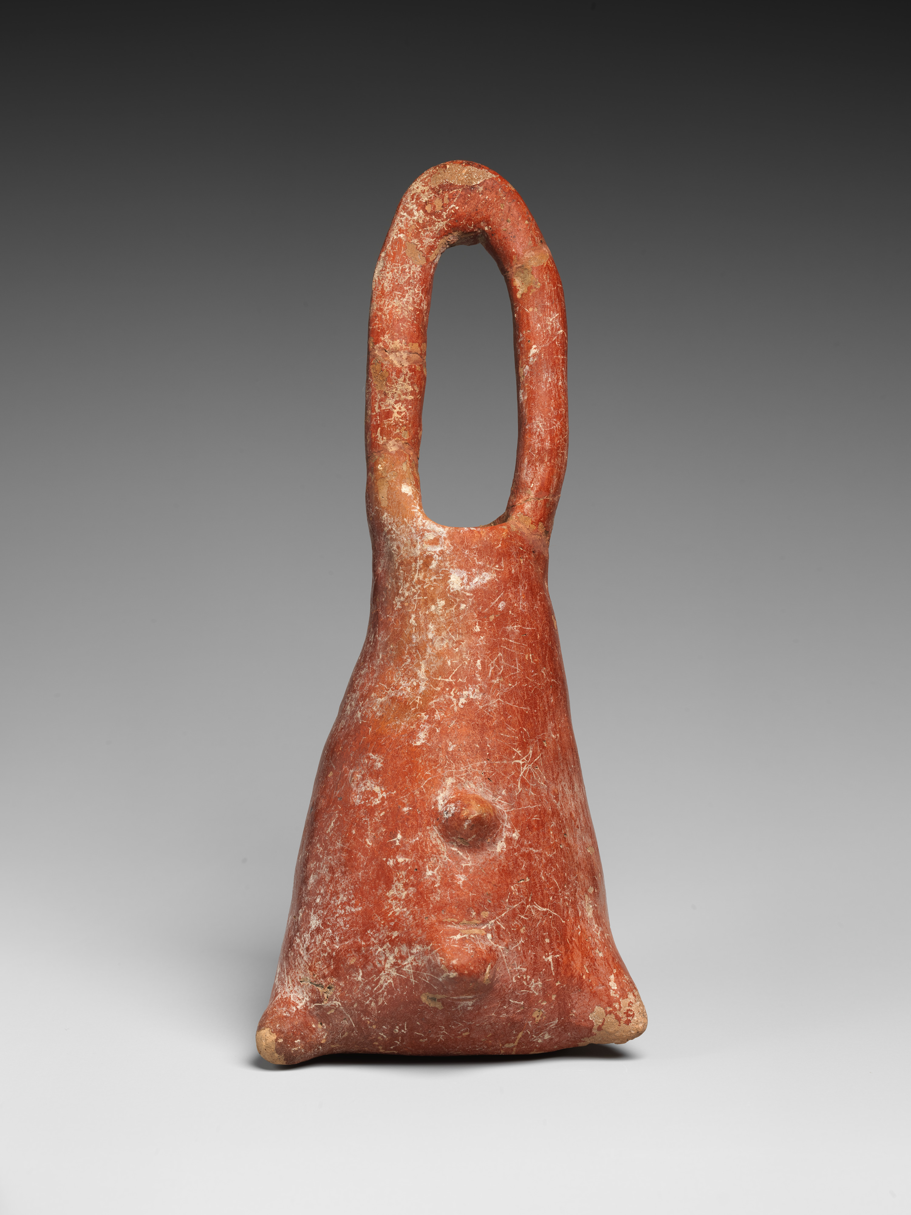 Ancient Red Pottery Figurine Vessel