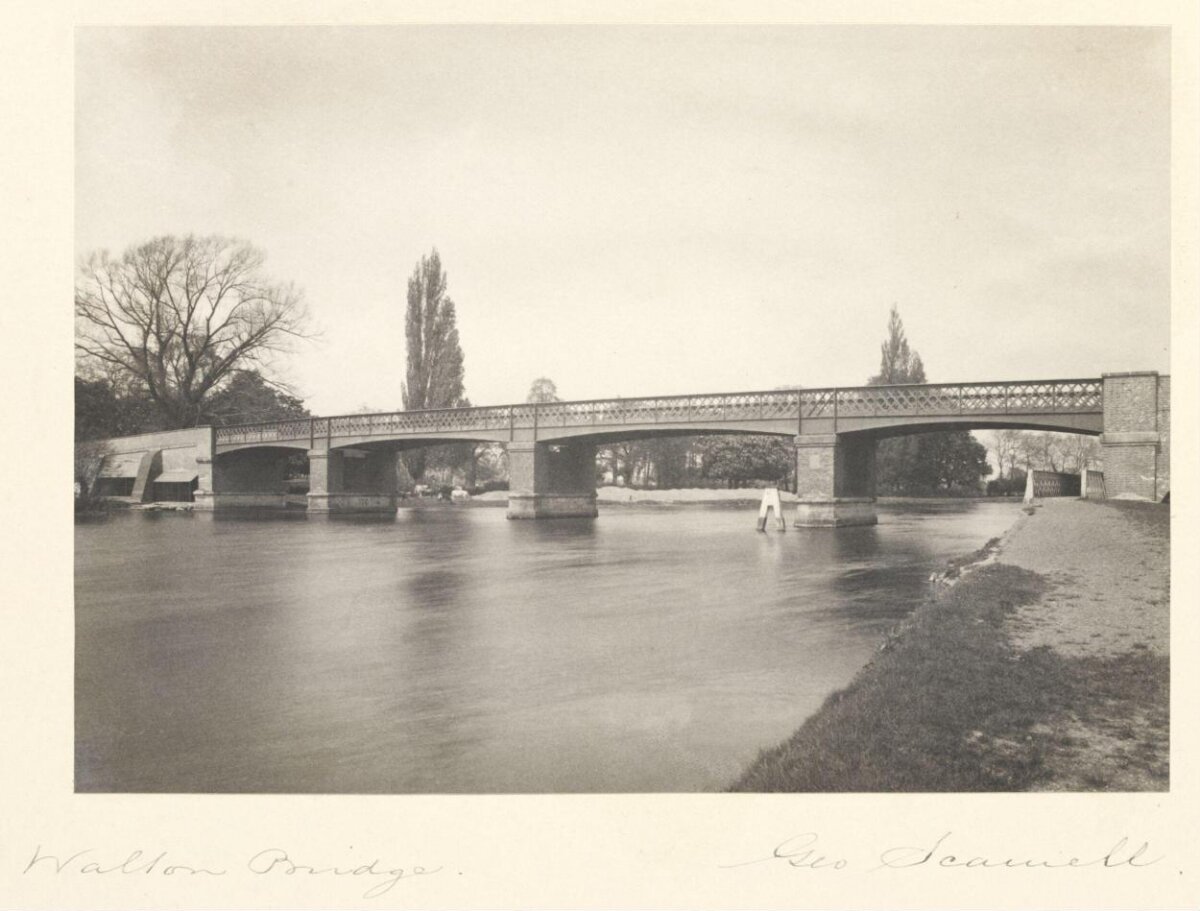 Vintage Walton Bridge Over River