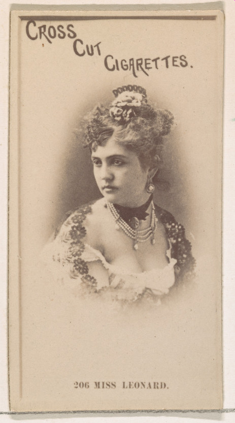 Vintage Cigarette Card of Miss Leonard