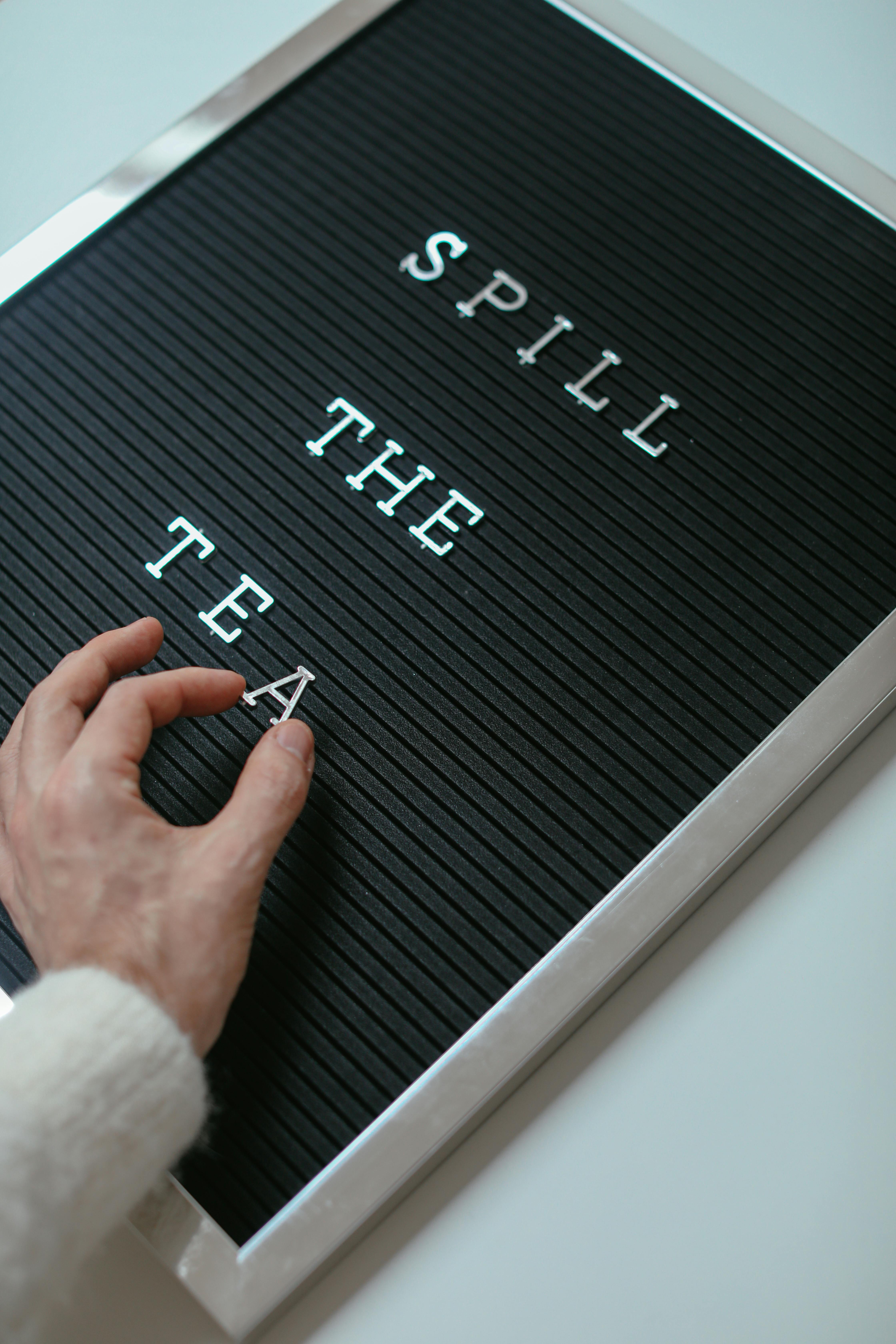 Spill The Tea on Changeable Letter Board