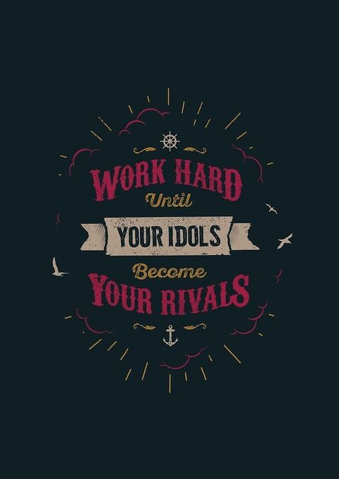 Work Hard Motivational Typography Quote