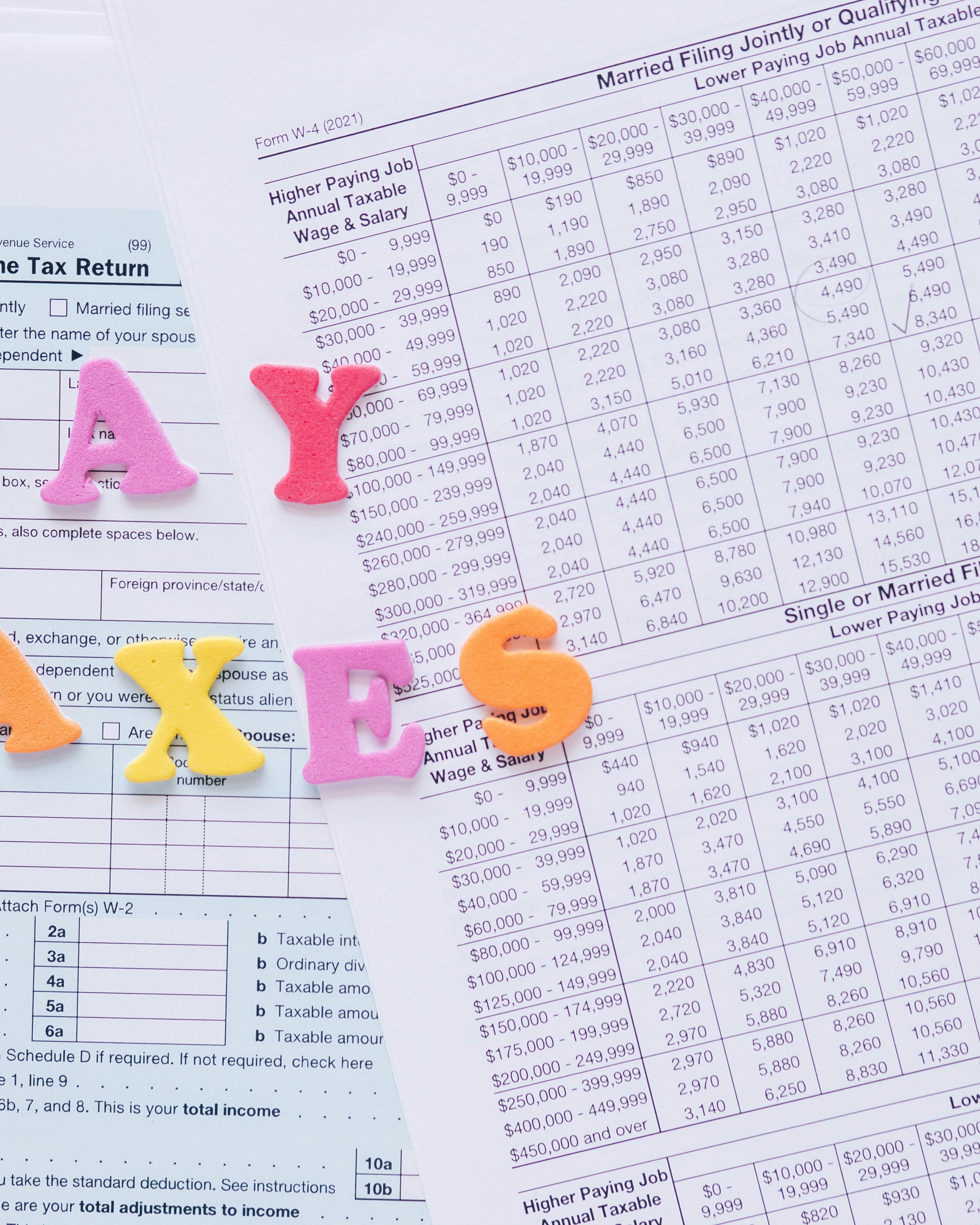 Taxes Spelled Out On Tax Forms