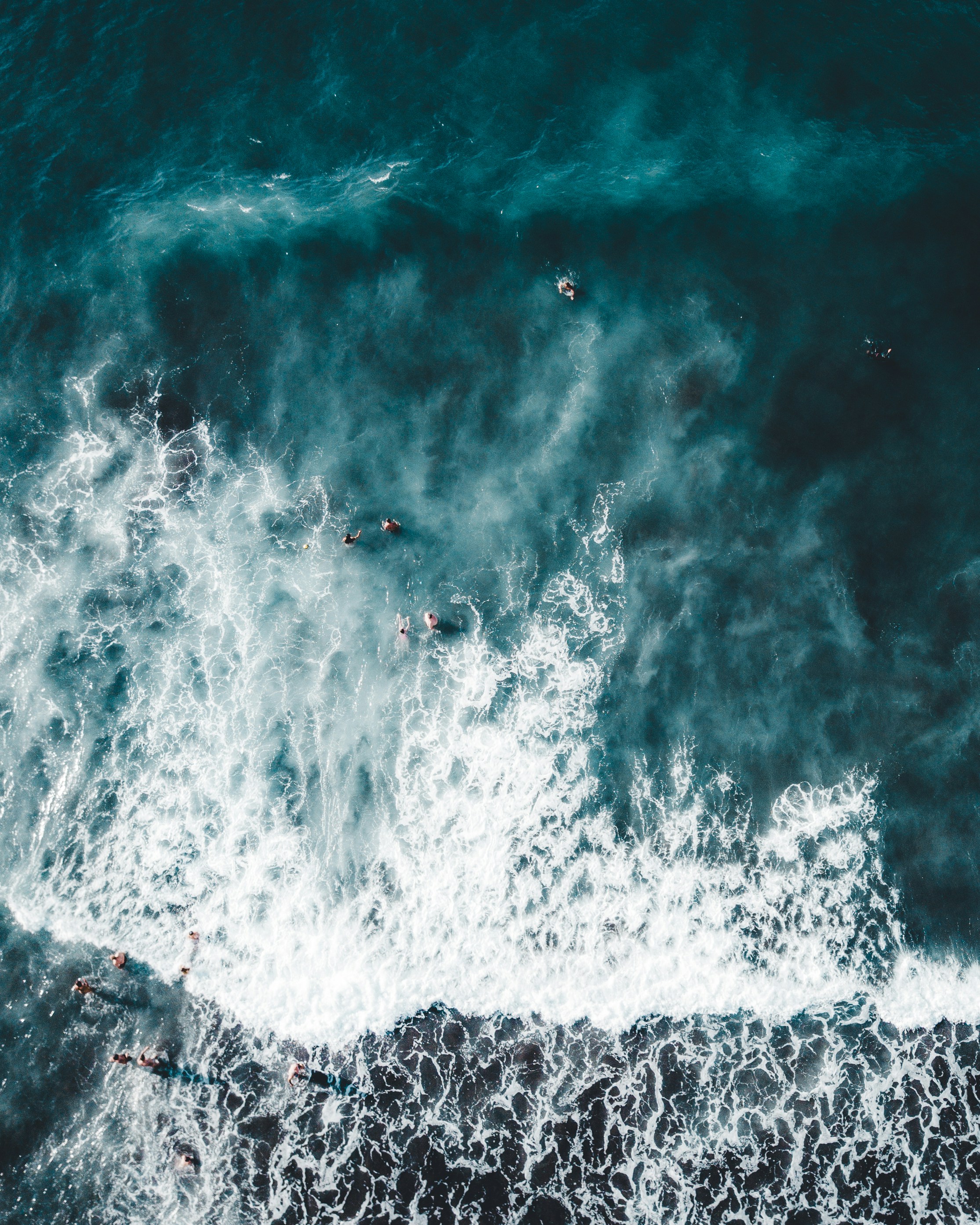 Aerial View of Sea Swimmers