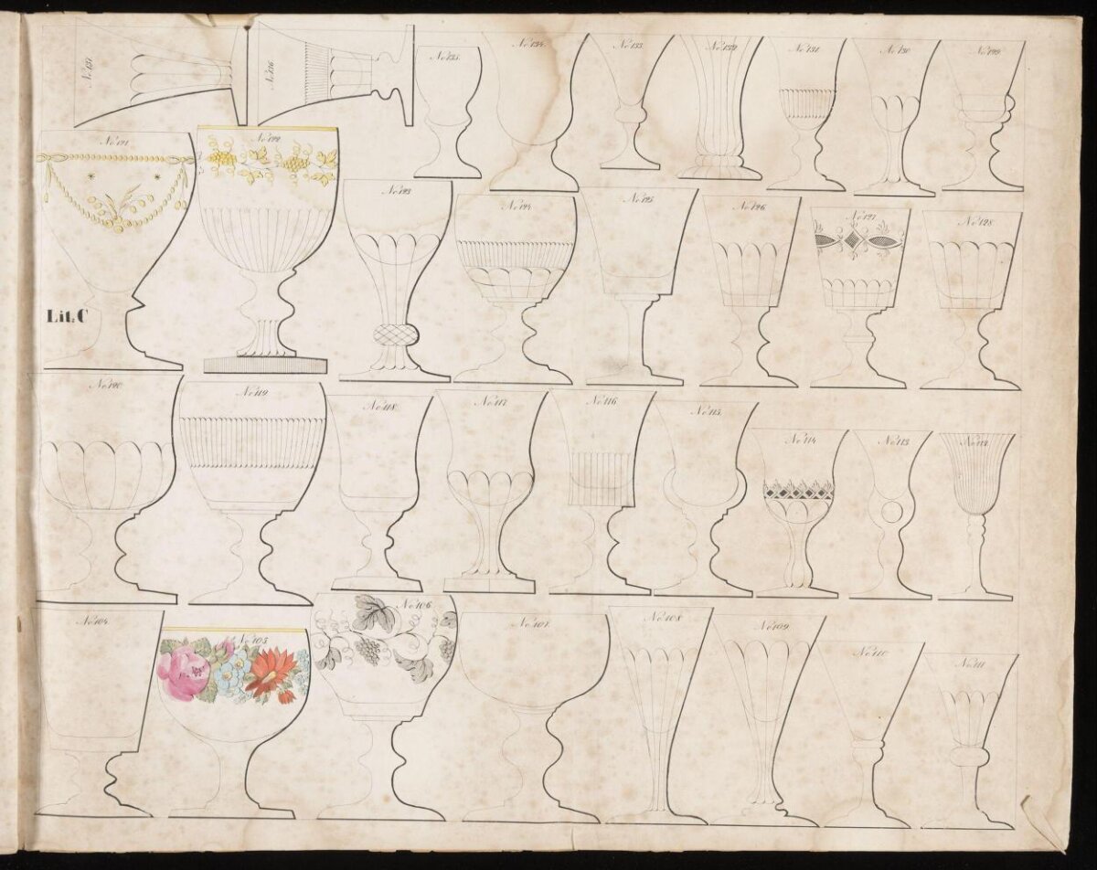 Vintage Glass Goblet Design Sheet