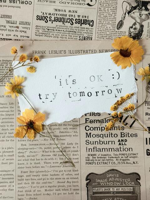 Motivational Quote With Dried Flowers